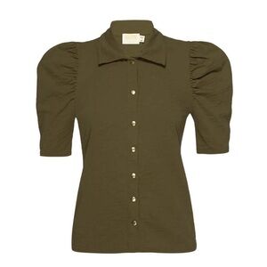 Nation LTD Ennis Workshirt Puff Sleeve Top